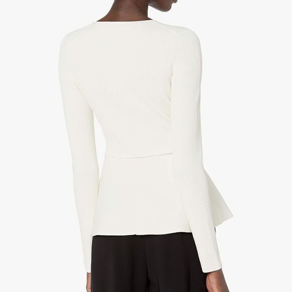 Theory ivory Compact Crepe knit sweater size medium nwt - Picture 7 of 8